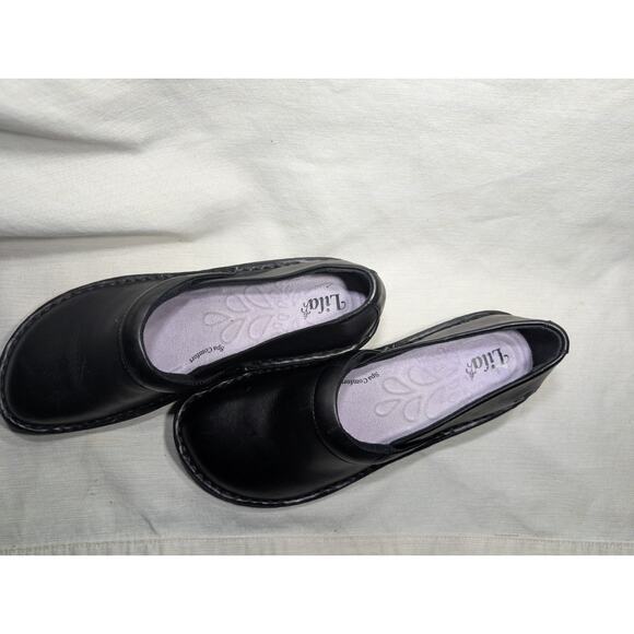 LILA Womens Shoes For Crews Clogs Black Platform Suregrip Non-Slip Work Shoes 7 - Picture 3 of 6